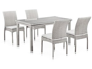 Купить комплект садовой мебели Афина-мебель T256С/Y380C-W85 Светло-серый/Латте