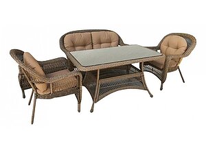 Купить комплект садовой мебели Афина-мебель T130Bg/LV520BB Brown/Beige