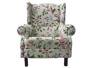 Купить кресло La Neige Розарий с цветами на светло-сером фоне