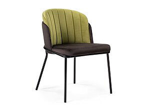 Купить стул Woodville Сиолим Темно-коричневый/ оливковый/ Черный глянец