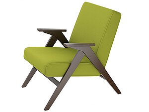 Купить кресло Мебелик Вест Махх 652 (ткань)/Орех антик