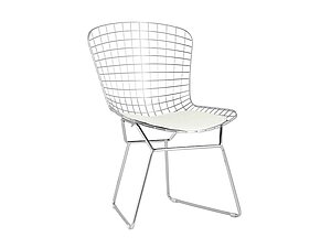 Купить стул STOOL GROUP Bertoia Хромированный/Белая подушка