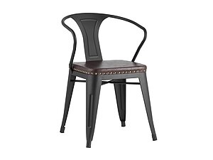 Купить стул STOOL GROUP TOLIX ARMS SOFT с подлокотниками Черный матовый