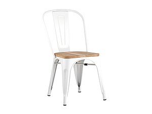 Купить стул STOOL GROUP TOLIX WOOD Белый глянцевый/Светлое дерево