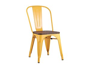 Купить стул STOOL GROUP TOLIX WOOD Желтый глянцевый/Темное дерево