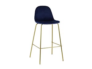Купить стул STOOL GROUP Валенсия барный Велюр Синий/Золотые ножки