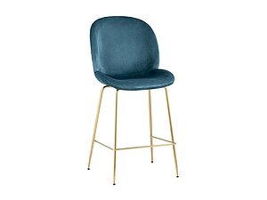 Купить стул STOOL GROUP Beetle со спинкой полубарный Велюр Маренго/Золотые ножки