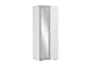 Купить шкаф Шагус ТД Акация 2-х створчатый с зеркалом левый (Белое сияние/ Цемент светлый)