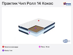 Матрасы Димакс Practic Chip Roll 14 Cocos