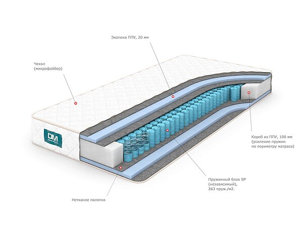 матрас dream master дрим комфорт 6 sp 80x195 ортопедический пружинный