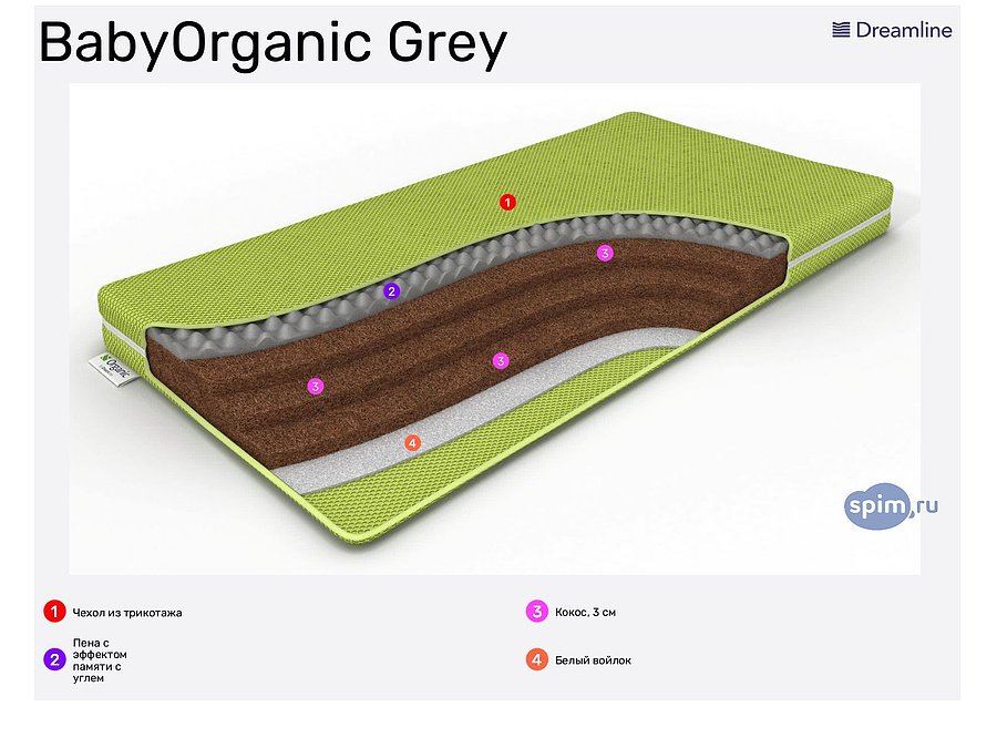 детский матрас органик дримлайн