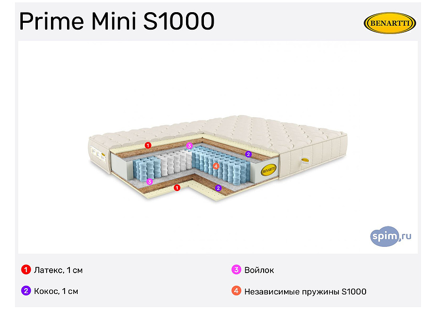 Матрас benartti prime hard s1000 160x200