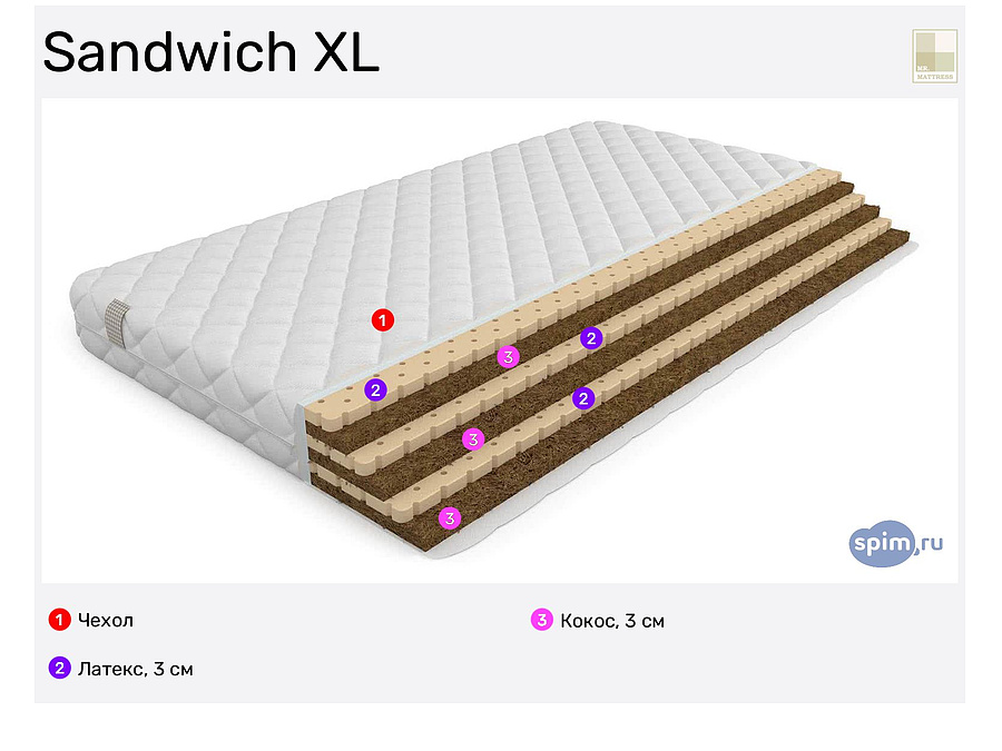 матрас кокос 3 см