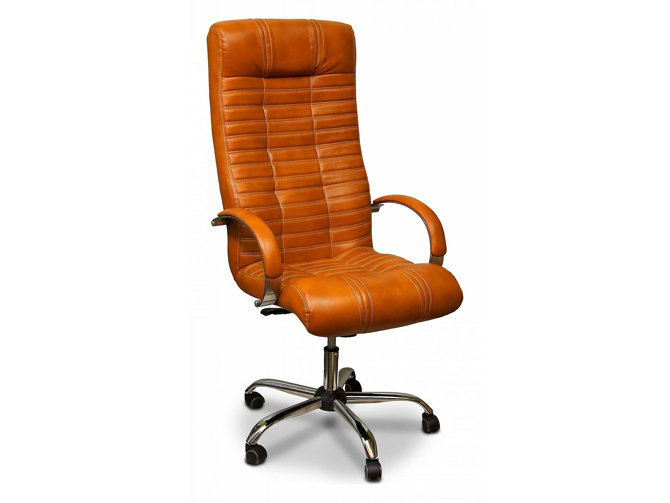 Кресло для руководителя Креслов Атлант КВ-112_0466 Рыже-коричневый