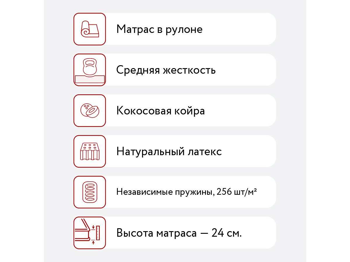  Rollmatratze Feder 256 L+/+L