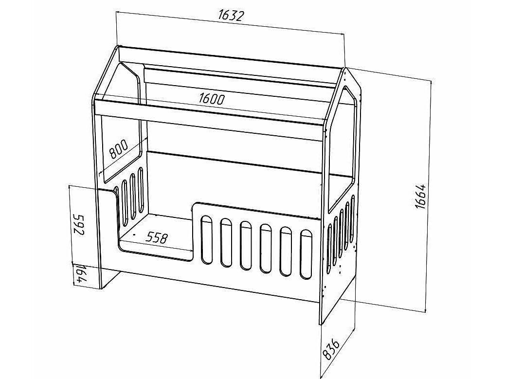 Схема кровати детской домик