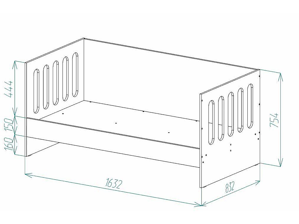 Кровать с бортиком детская размеры