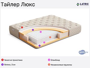 матрас matramax глория+тайлер люкс 160x200 ортопедический пружинный