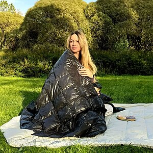 �������� ���� German Grass Travel Plaid&Pillow Grass Black