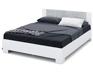 Купить кровать Imperial Аврора 160х200 (основание ЛДСП), Белый/Ателье светлый