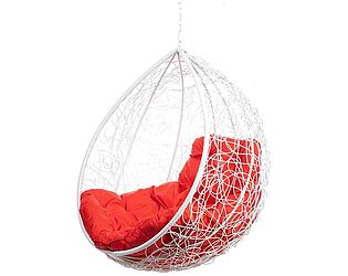 Купить кресло Bigarden Tropica White BS (без стойки) Красная подушка