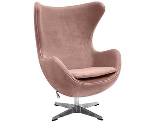 Купить кресло Bradexhome EGG CHAIR пыльно-розовый, искусственная замша