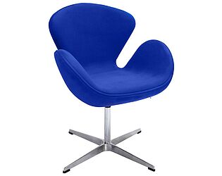 Купить кресло Bradexhome SWAN CHAIR синий, искусственная замша