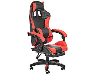 Купить кресло Bradexhome Alfa Pro с подножкой, чёрный красный