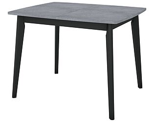 Купить стол Bradexhome Oslo 100-130x80x76см, Бетон Портленд, чёрный