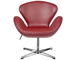 Купить кресло Bradexhome Кресло SWAN CHAIR красный, натуральная кожа