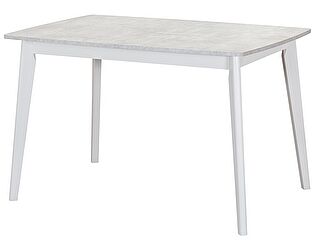 Купить стол Bradexhome Oslo раскладной 120-160x80x76см, Бетон лайт, белый