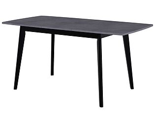 Купить стол Bradexhome Oslo раскладной 120-160x80x76см, Бетон Портленд, черный