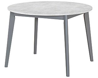 Купить стол Bradexhome Oslo круглый раскладной 110-140x110x76см, Бетон лайт, серый