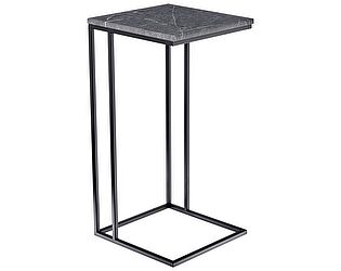 Купить стол Bradexhome Loft 35x35см, серый мрамор с чёрными ножками