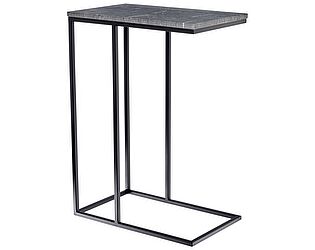 Купить стол Bradexhome Loft 50x30см, серый мрамор с чёрными ножками