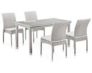 Купить комплект садовой мебели Афина-мебель T256С/Y380C-W85 Светло-серый/Латте