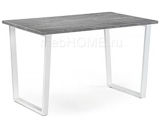 Купить стол Woodville Лота Лофт 120 25 мм бетон / белый матовый