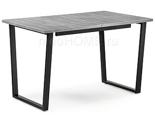 Купить стол Woodville Лота Лофт 120 25 мм бетон / черный матовый