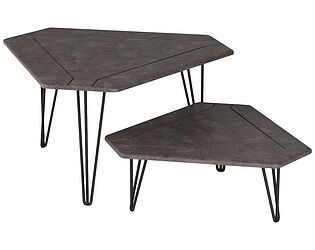 Купить стол Мебелик Тет-а-тет серый бетон/чёрный