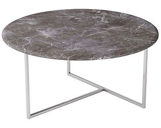 Купить стол Мебелик Маджоре серый мрамор/хром