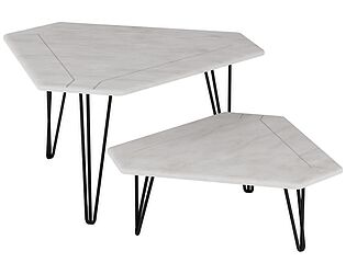 Купить стол Мебелик Тет-а-тет белый бетон/чёрный