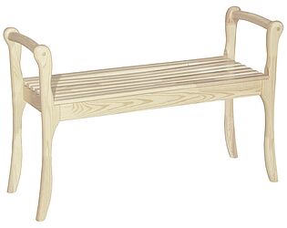 Купить скамейку Мебелик для прихожей с подлокотниками массив, каркас лак