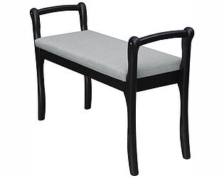 Купить скамейку Мебелик для прихожей с подлокотниками мягкая, Венге/ Серый