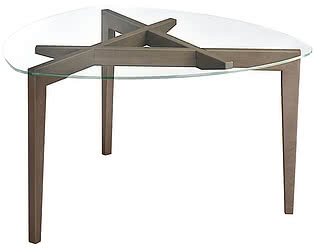 Купить стол Мебелик Рилле 443 Ясень шимо/Прозрачное стекло