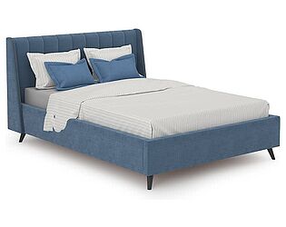Купить кровать Нижегородмебель Мелисса 1400 (с основанием) серо-синий