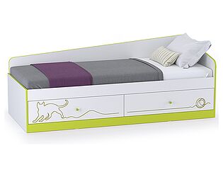 Купить кровать Mobi Альфа 11.21 с ящиками (зеленый лайм)