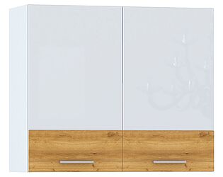 Купить шкаф Mobi Адель 800 с сушкой для посуды 2 двери (белый глянец/дуб тортуга)