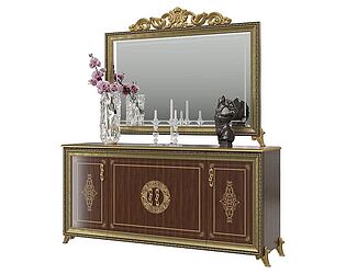 Купить комод Мэри-Мебель Версаль ГВ-05 4-х дверный + зеркало ГВ-06К с короной