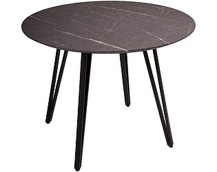 Купить стол R-Home Диего (диаметр 860) Мрамор графит со скосом