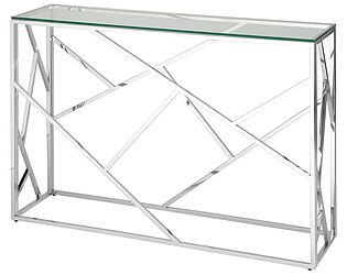Купить стол STOOL GROUP Арт Деко115х30 Прозрачное стекло/Сталь серебро